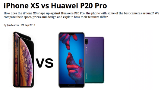 論拍照，華為P20 Pro和iPhone XS誰(shuí)更強(qiáng)？外媒這樣說(shuō)