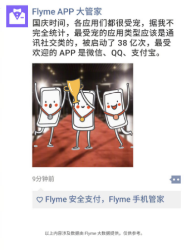 魅族Flyme揭曉國(guó)慶假期數(shù)據(jù)，最受歡迎功能和APP都在這里！
