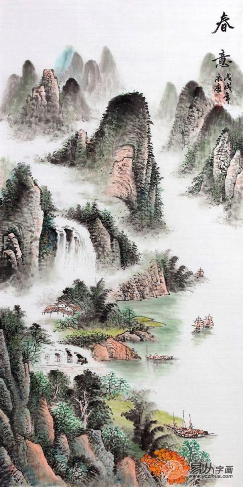 家里走廊掛什么畫好？手繪國畫裝飾家居藝術風水好！