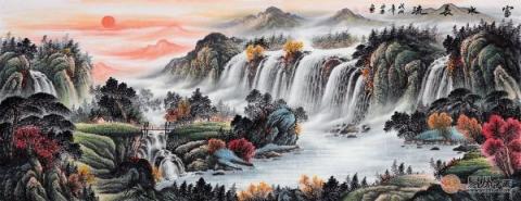 宋唐風(fēng)水國畫欣賞！山高水長(zhǎng)美景獨(dú)特財(cái)運(yùn)旺