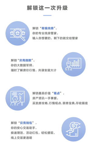 貝殼找房APP2.0版本更新：上線大數(shù)據(jù)定制找房、個(gè)人錢包等4大功能