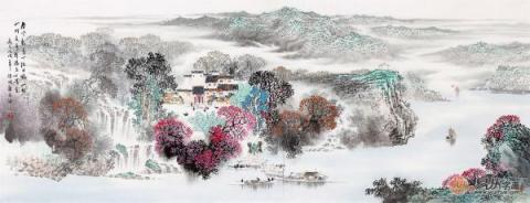 畫(huà)家諸明山水畫(huà)欣賞，領(lǐng)略秀麗江南景色優(yōu)美！