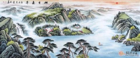客廳裝飾掛什么畫？山水國畫裝飾旺財好運來！