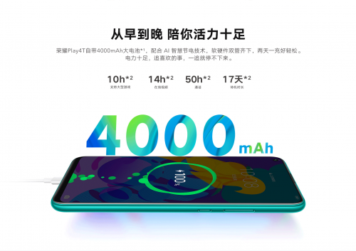 榮耀Play4T今日迎來預(yù)售：1199元，外觀拍照續(xù)航無短板