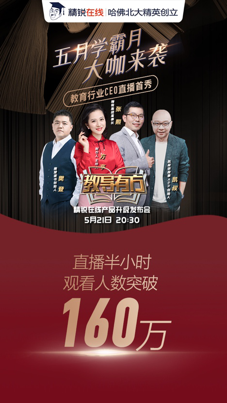 天貓首次聯(lián)合教育企業(yè)創(chuàng)始人直播，精銳在線開創(chuàng)先河