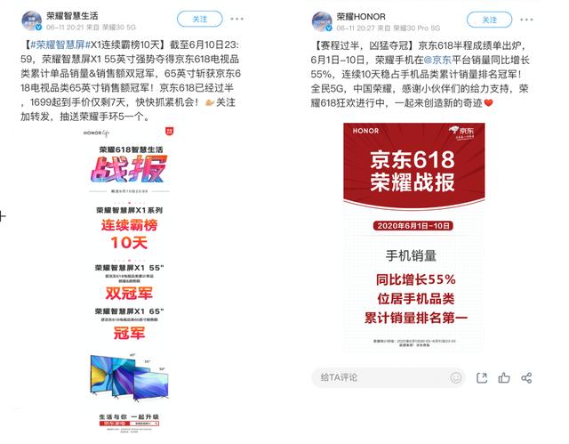 榮耀京東618大獲成功：手機銷量排行第一