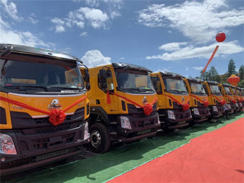 共建廣州藍！百臺乘龍智能渣土車交付
