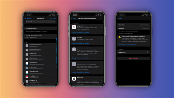 iOS 14中蘋果加強(qiáng)安全管理：對(duì)可能會(huì)遭泄的弱密碼發(fā)出警告