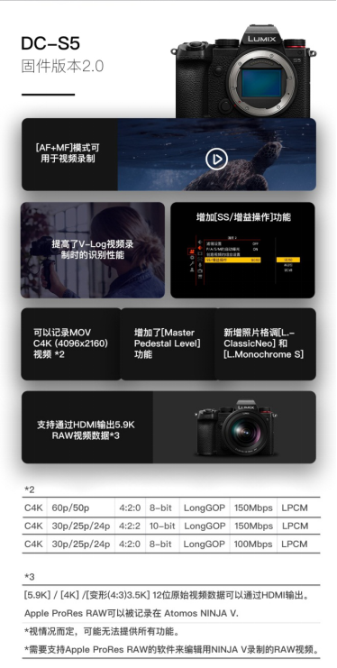 持續(xù)提升用戶體驗!松下S系、G系無反微單相機固件升級