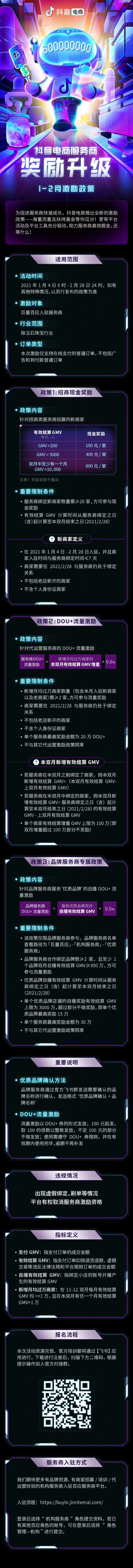 服務(wù)商激勵(lì)政策權(quán)益獎(jiǎng)勵(lì)升級，抖音電商助力服務(wù)商快速成長