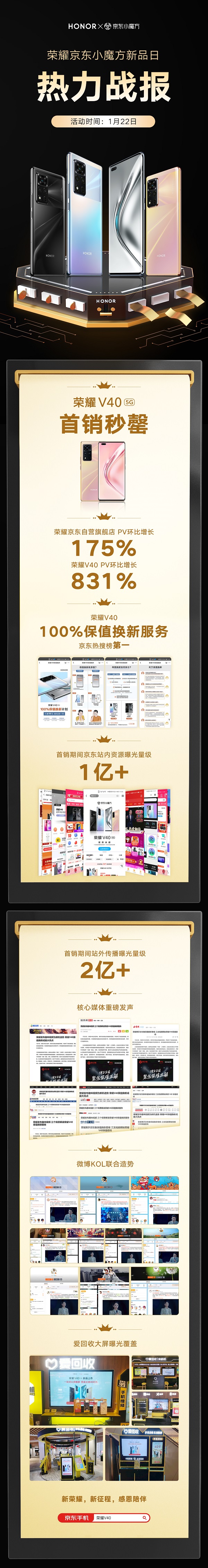 榮耀公布V40保值換新戰(zhàn)報(bào) 強(qiáng)勢登頂京東熱搜榜第一