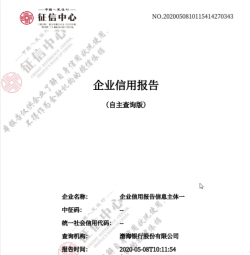 渤海銀行為小微企業(yè)提供全天候全免費(fèi)企業(yè)信用自助查詢服務(wù)