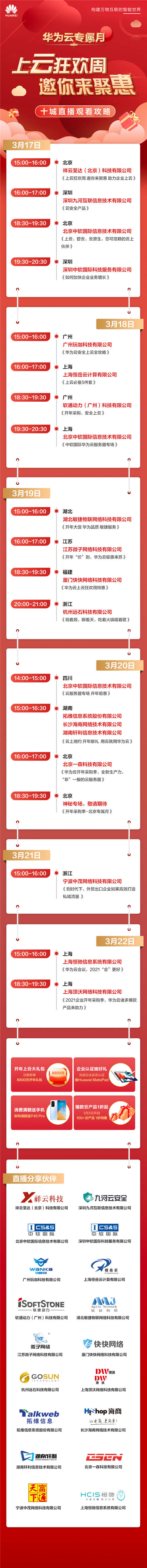 華為云專屬月上云狂歡周，十城聯(lián)動，六天聚惠