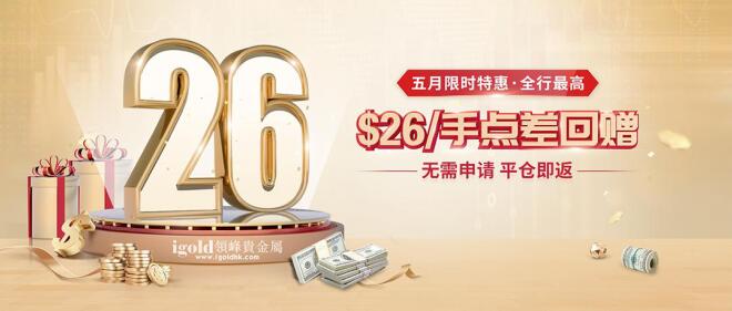 5月黃金投資信號全揭秘！領(lǐng)峰點差回贈加碼，助力炒黃金！