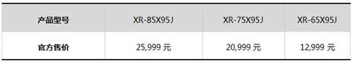 索尼8K電視Z9J、4K電視X95J及83英寸A90J開售
