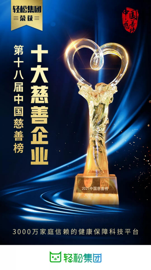 深耕公益彰顯擔當，輕松集團連續(xù)四年斬獲“年度十大慈善企業(yè)”大獎