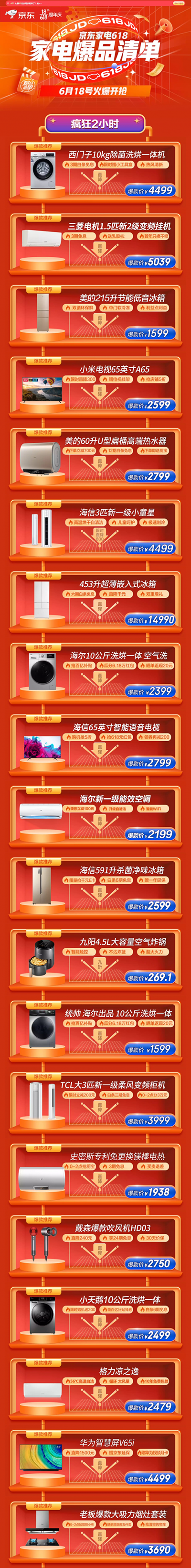 京東618家電高潮已來，至高省2000元空前鉅惠只等你出手