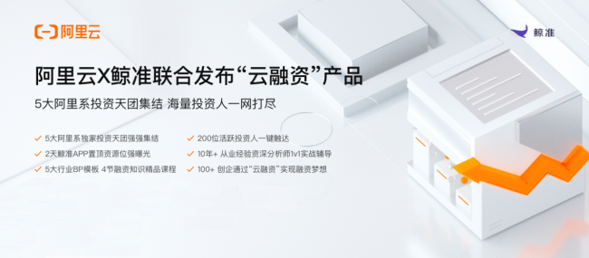 阿里云 × 鯨準(zhǔn)聯(lián)合發(fā)布“云融資”產(chǎn)品，助力企業(yè)實現(xiàn)高效融資