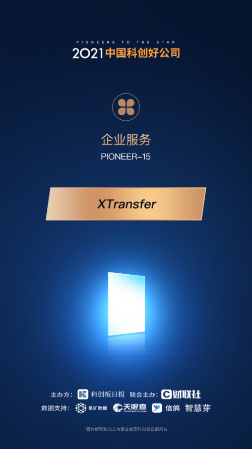 XTransfer榮獲2021中國(guó)科創(chuàng)好公司“企業(yè)服務(wù)Pioneer-15”獎(jiǎng)項(xiàng)
