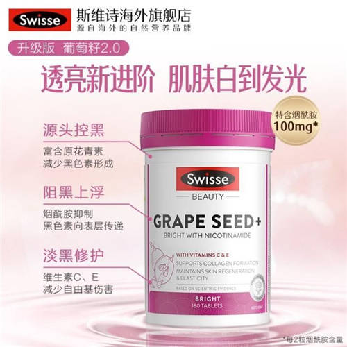 Swisse葡萄籽煙酰胺片配方創(chuàng)新升級，重塑透亮美肌