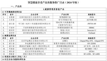 2024年版智慧健康養(yǎng)老推廣目錄公布：80個產(chǎn)品與31項(xiàng)服務(wù)入選