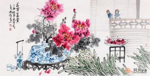 家居裝飾掛什么字畫好，名家國畫花鳥點綴恰到好處