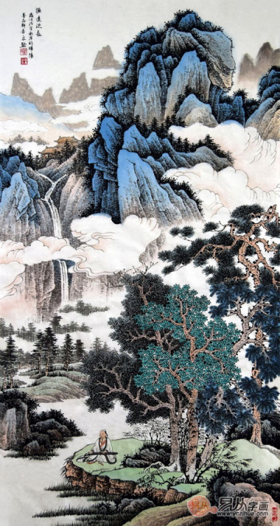 玄關(guān)裝飾掛什么畫？許吉爾手繪山水打造藝術(shù)家居！