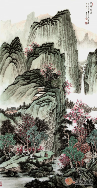 玄關(guān)裝飾掛什么畫？許吉爾手繪山水打造藝術(shù)家居！