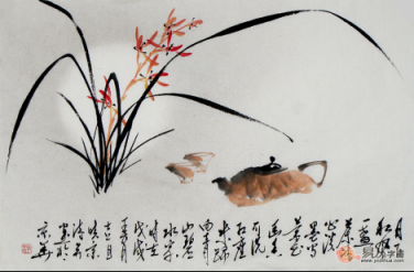 文雅的書房裝飾掛畫，精品水墨寫意花鳥畫作品