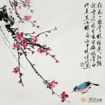 文雅的書房裝飾掛畫，精品水墨寫意花鳥畫作品