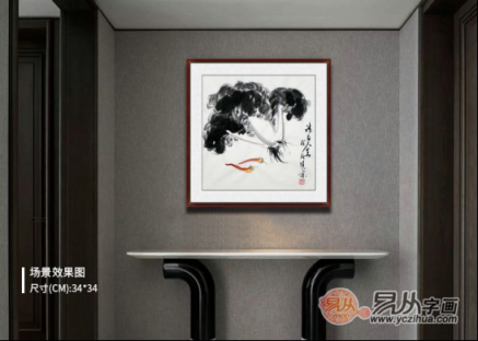 文雅的書房裝飾掛畫，精品水墨寫意花鳥畫作品