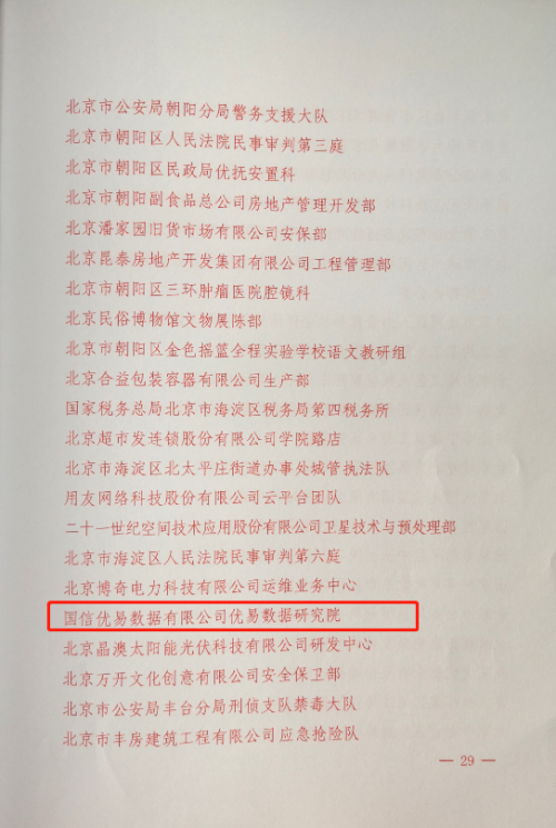喜訊！優(yōu)易數(shù)據(jù)研究院榮獲“北京市工人先鋒號”