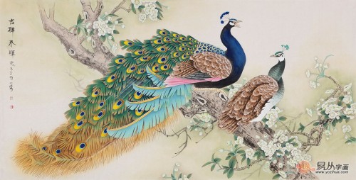 客廳裝修設(shè)計(jì)離不開一幅字畫，國畫花鳥畫打造溫馨和諧氛圍