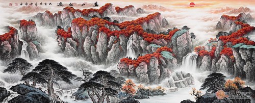 畫家宋唐《萬山紅遍》賞析：生意旺、事業(yè)順、招財聚寶