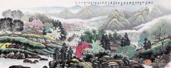 客廳里掛什么字畫好，名家手繪山水畫讓家里沒出新高度