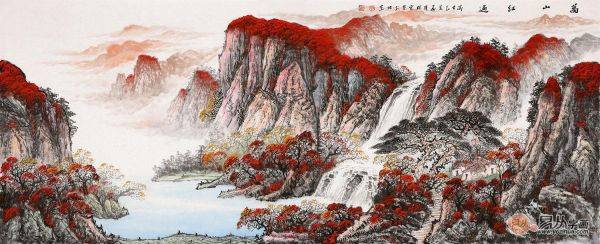 客廳里掛什么字畫好，名家手繪山水畫讓家里沒出新高度