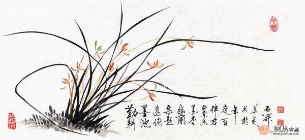 梅蘭竹菊的君子品質，名家石開梅蘭竹菊四君子國畫作品欣賞