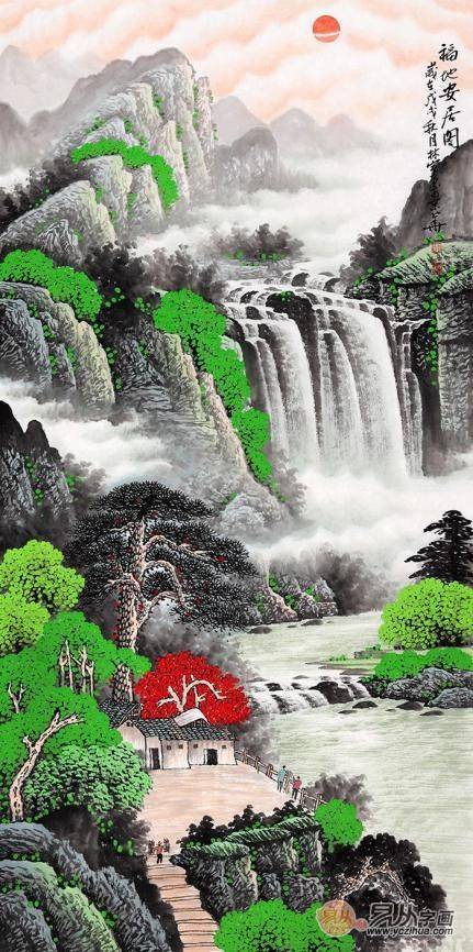玄關掛什么裝飾畫好，名家手繪山水畫風水好品為佳