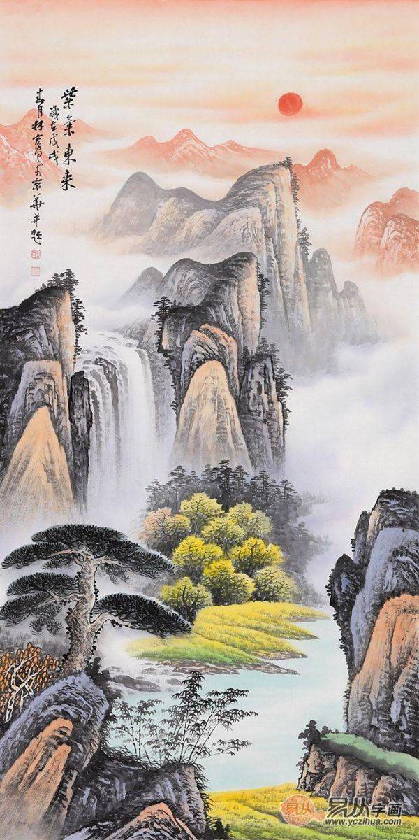 進(jìn)門(mén)玄關(guān)掛什么畫(huà)好？名家手繪山水畫(huà)裝飾、風(fēng)水都有了