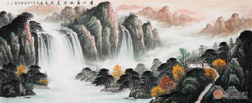客廳沙發(fā)背景墻掛什么畫(huà)好？名家山水畫(huà)有品位更有韻味