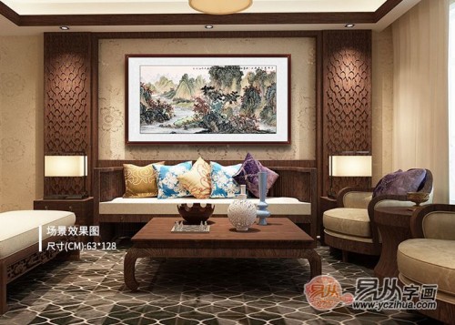 客廳沙發(fā)背景墻掛什么畫(huà)好？名家山水畫(huà)有品位更有韻味