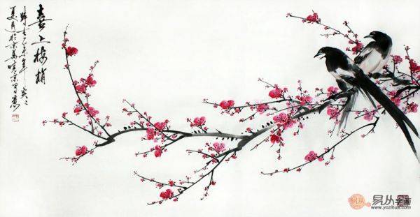 客廳適合掛什么字畫？鄭曉京手繪花鳥畫 典雅又大氣