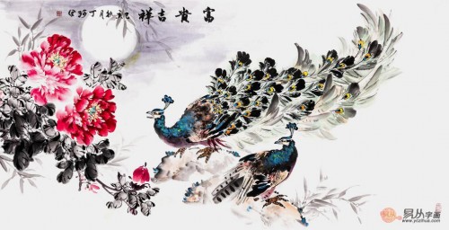 家里掛花鳥畫好嗎？丁珂手繪牡丹國畫，掛在家里好看又吉祥