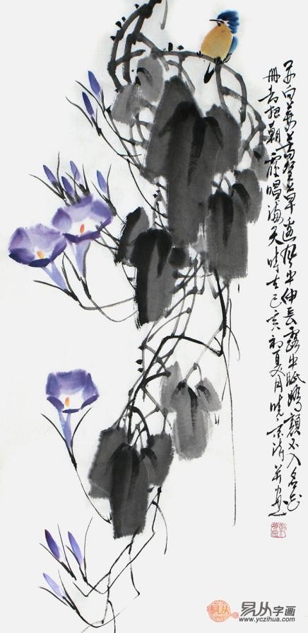 藝術(shù)品鑒：有詩(shī)有畫有文化，鄭曉京寫意花鳥畫