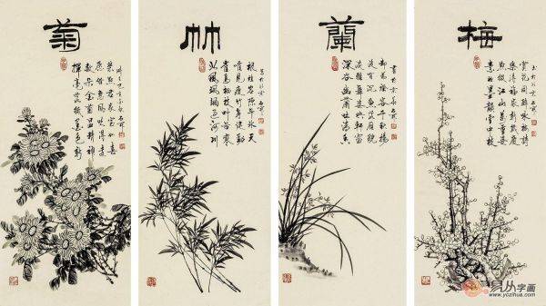 客廳內(nèi)掛什么字畫好，吉祥又有品的名家石開花鳥畫匯總