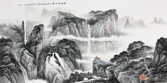 《云漫家山圖》-當(dāng)代畫(huà)家李國(guó)勝繪畫(huà)作品