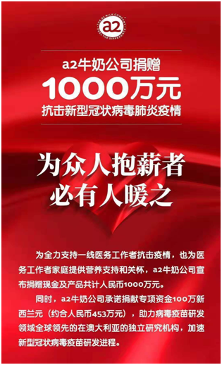 抗擊疫情：a2捐贈(zèng)千萬(wàn)助一線“抱薪者”，再傾數(shù)百萬(wàn)專項(xiàng)資金助疫苗研發(fā)