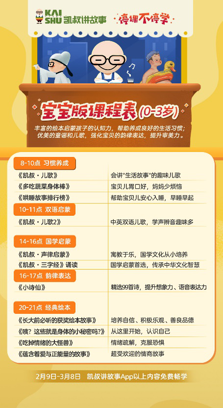 停課不停學，“凱叔講故事” 發(fā)起知識戰(zhàn)“疫”課程及故事免費