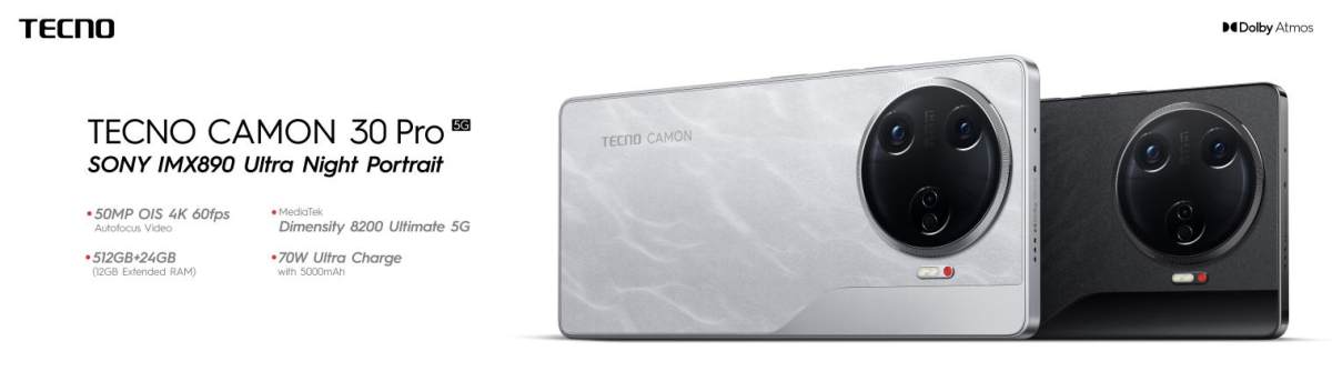 TECNO發(fā)布CAMON 30系列，AI加持專業(yè)影像和非凡設計，成就每一幀的耀眼主角