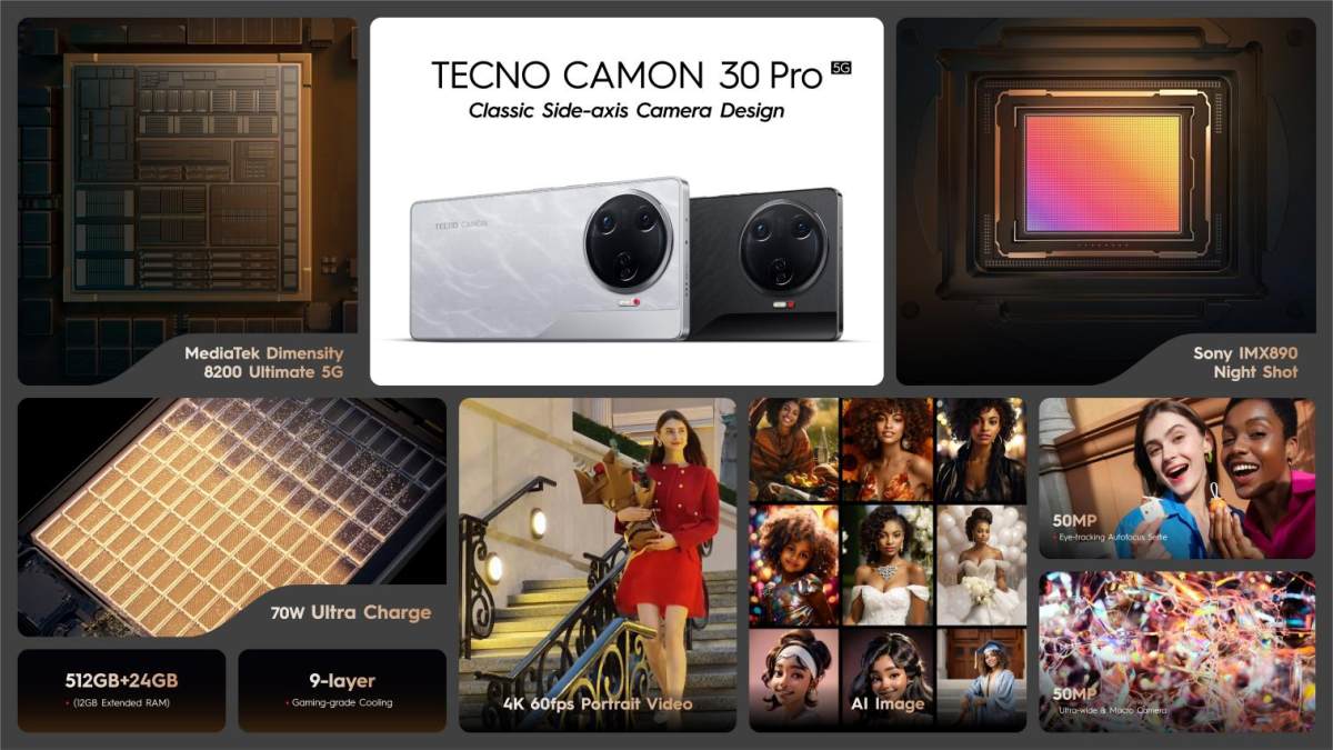 TECNO發(fā)布CAMON 30系列，AI加持專業(yè)影像和非凡設計，成就每一幀的耀眼主角